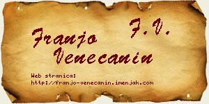 Franjo Venečanin vizit kartica